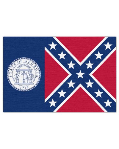 Georgia State Flag 1956-2001 printed fabric velcro patch